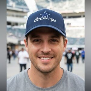 MIRAE Dallas Cowboys Hat/Cap Embroidered Star On Name Logo Adjustable Blue RARE